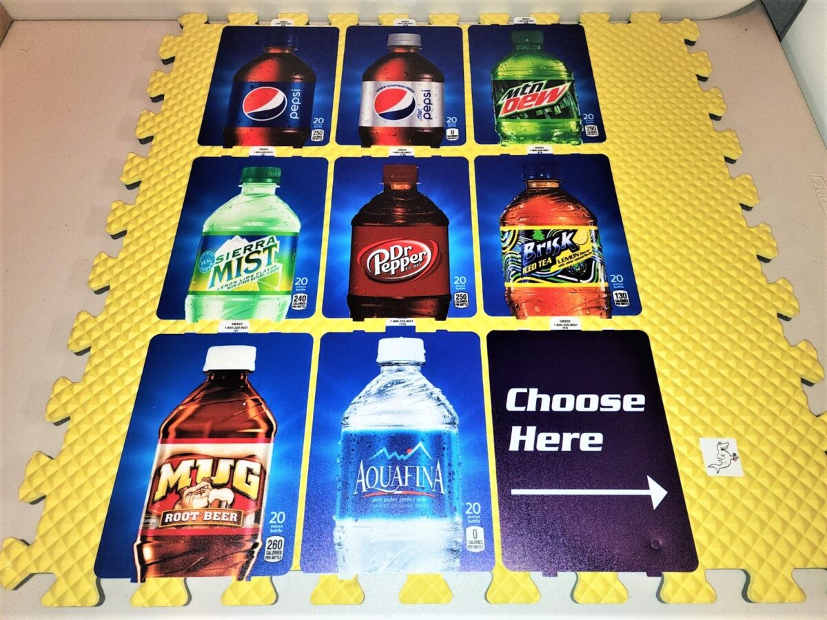 thumbnail image 2 of 'Contact Us / OWNED BY' Custom Stickers – 9 Pack – For Vendstar Vending Machines 2 of 4