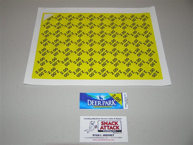 (140) $2.00 Yellow Triangle Shaped Label Stickers | Snack Attack ...