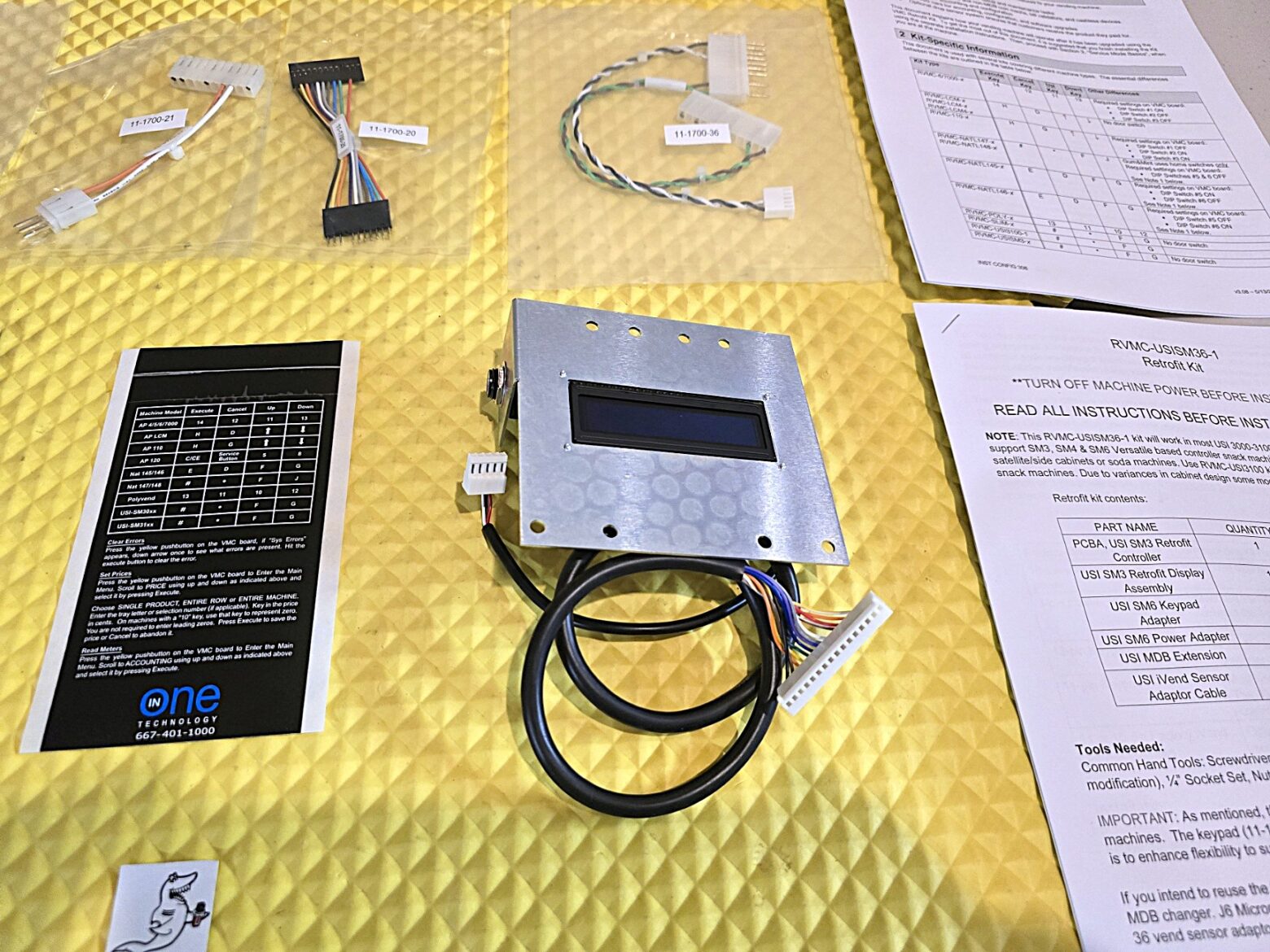 USI, FSI 3013A, 3014A, 3015A, 3039, 3053, 3054, 3076, 3085, 3158, 3159, 3160, 3185 SNACK MACHINE "INONE" BOARD MDB UPGRADE KIT for Credit Card & Dex - Image 3