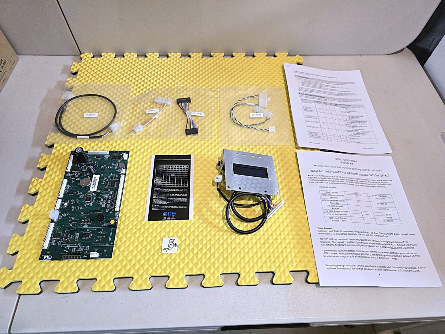 USI, FSI 3013A, 3014A, 3015A, 3039, 3053, 3054, 3076, 3085, 3158, 3159, 3160, 3185 SNACK MACHINE "INONE" BOARD MDB UPGRADE KIT for Credit Card & Dex