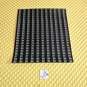 AMS 35 / 39 Sensit 1, 2 and 3 Price Label Sheet .25 - $10