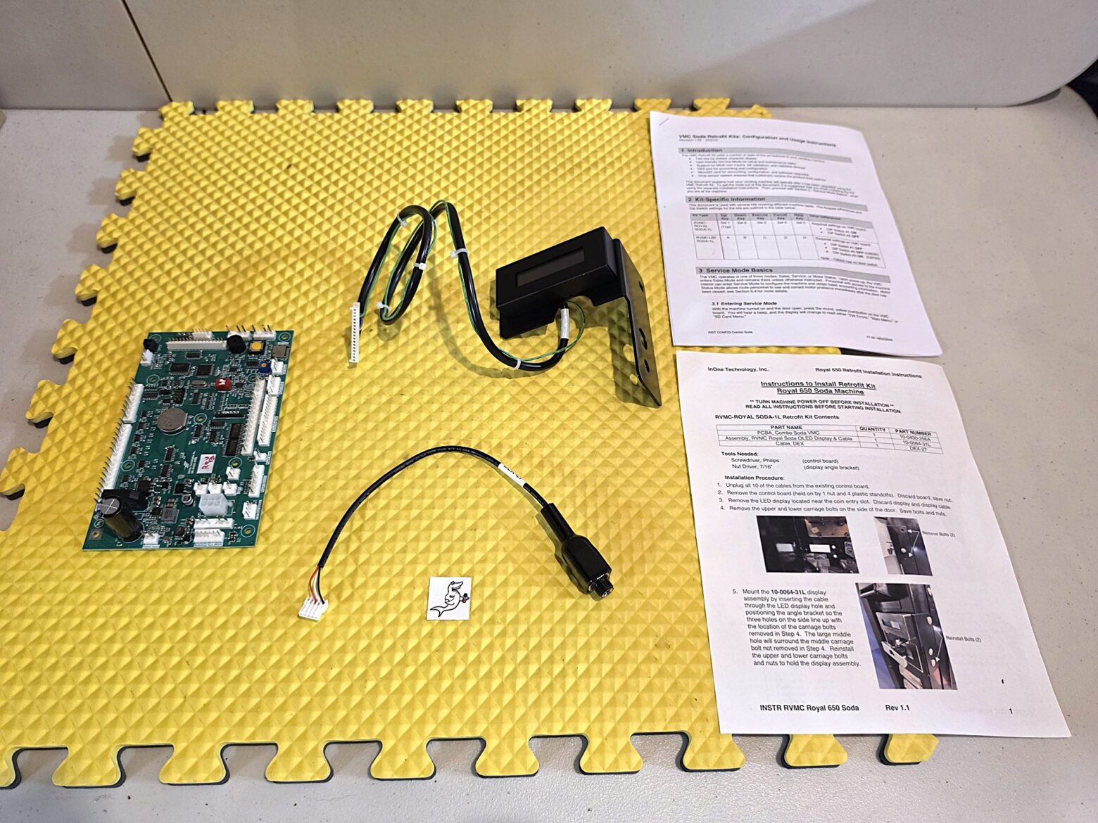 ROYAL VENDORS 542, 550, 650, 660, 768, 804 SODA MACHINE "INONE" BOARD MDB UPGRADE KIT for Credit Card & Dex