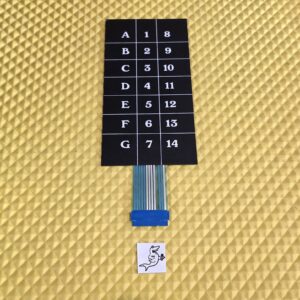 FSI, USI SNACK MACHINE KEY PAD With Metal Plate Backing A-G and 1-14 / 12 Pin Bottom Connect - New